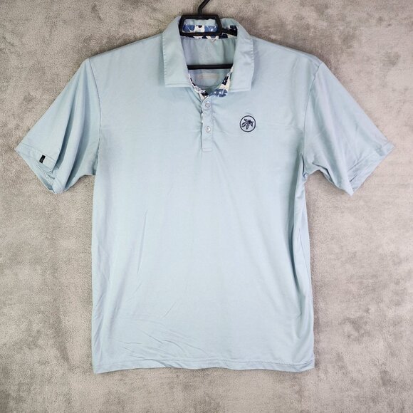 Mens Swannies Golf Polo Shirt Light Blue Short Sleeve Size L - Picture 2 of 11